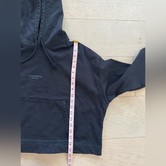 ACNE STUDIOS Black Joghy Cropped Hooded Sweatshirt XS - Picture 8 of 10